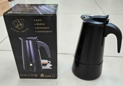 Cafetiere inox Noir 6 tasse - RS